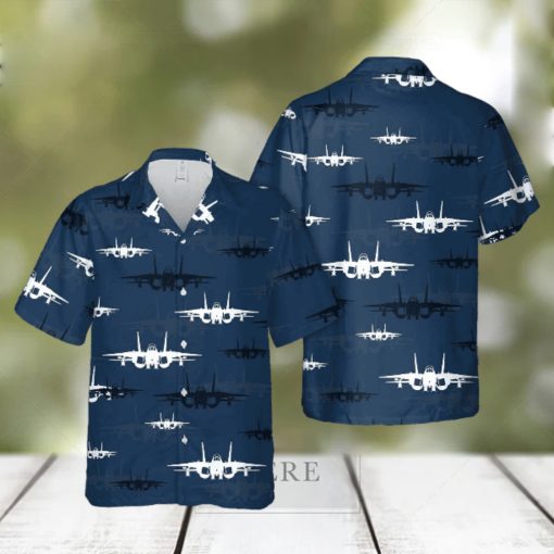 US Navy F4A Tomcat Silhouette Hawaiian Shirt