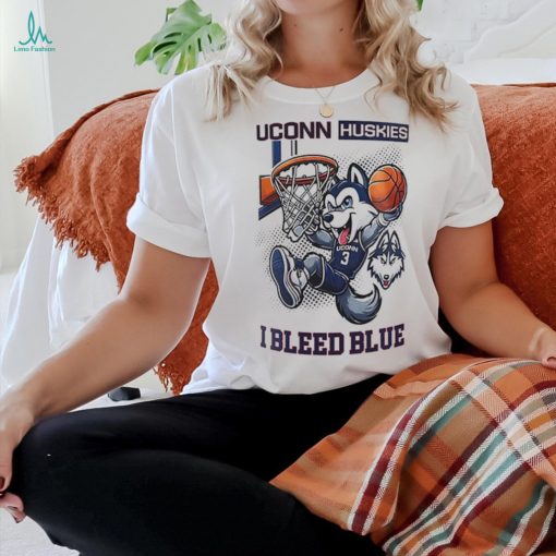 Uconn Huskies 2024 Basketball National Champions Mascot I Bleed Blue Shirt