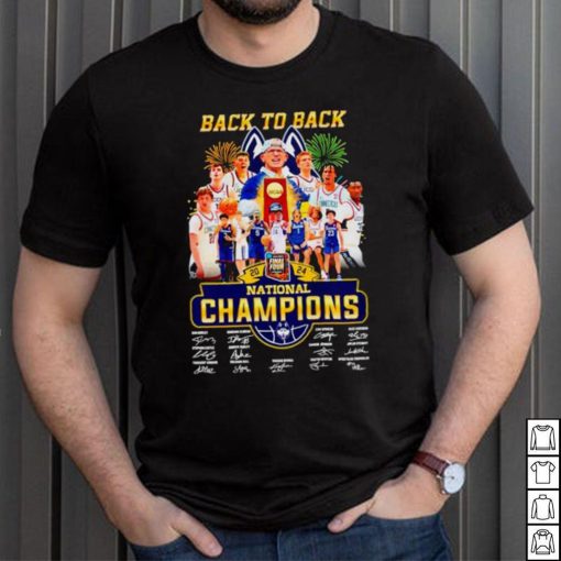 Uconn Huskies men’s basketball 2024 back to back national champions signatures shirt