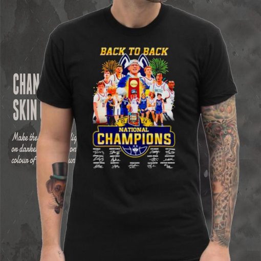 Uconn Huskies men’s basketball 2024 back to back national champions signatures shirt