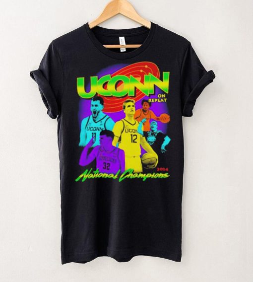 Uconn Huskies on repeat 2024 National Champions shirt