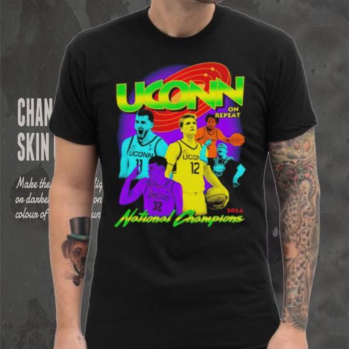 Uconn Huskies on repeat 2024 National Champions shirt
