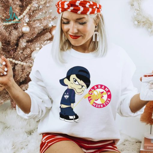 Uconn Huskies the boy peeing on Alabama Crimson Tide shirt