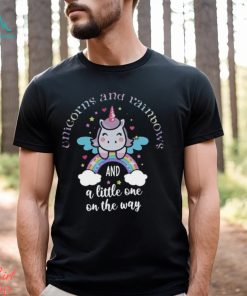 Unicorn And Rainbow And A Little One On The Way Maternity Shirt