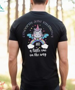 Unicorn And Rainbow And A Little One On The Way Maternity Shirt