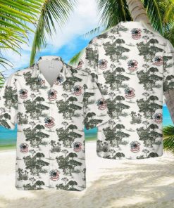 United States Retired CPO Skull Crossbones Chief Petty Officer with Distressed American Flag Hawaiian Shirt