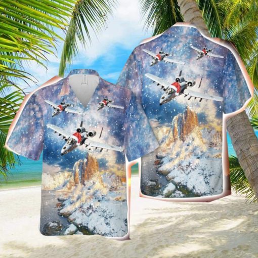 Us Air Force Fairchild Republic A 10 Thunderbolt Ii Christmas Confident Button Down Hawaiian Shirt