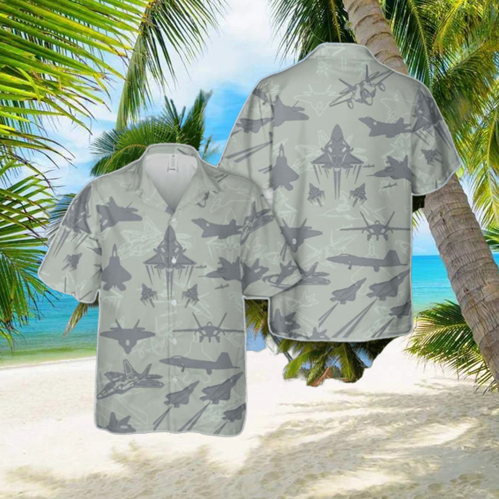 Us Air Force Lockheed Martin Raptor Aircraft Silhouettes Hawaiian Shirt Unique Gift Us Air Force Lockheed Martin Raptor Aircraft Silhouettes Hawaiian Shirt Unique Gift