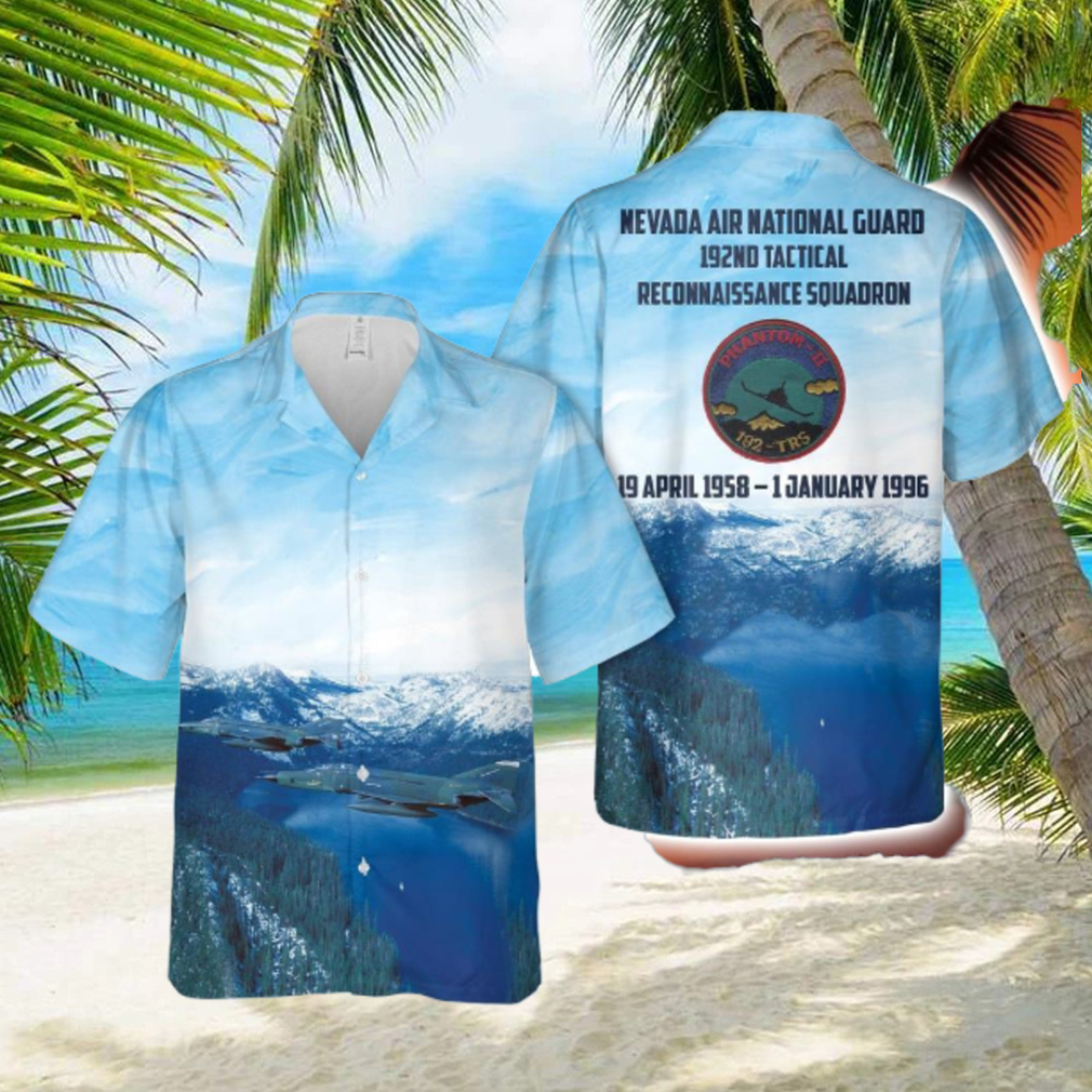 Us Air Force Nevada Air National Guard 192nd Tactical Reconnaissance Squadron, Mcdonnell Rf 4c Phantom Ii Personal Style Button Down Hawaiian Shirt Us Air Force Nevada Air National Guard 192nd Tactical Reconnaissance Squadron, Mcdonnell Rf 4c Phantom Ii Personal Style Button Down Hawaiian Shirt