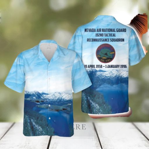 Us Air Force Nevada Air National Guard 192nd Tactical Reconnaissance Squadron, Mcdonnell Rf 4c Phantom Ii Personal Style Button Down Hawaiian Shirt