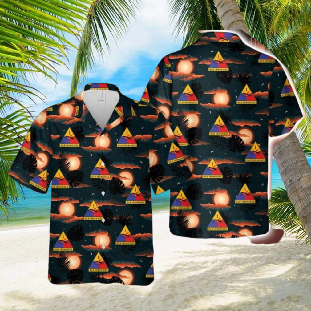Us Army 1st Armored Division Sustainment Brigade Personal Style Button Down Hawaiian Shirt Us Army 1st Armored Division Sustainment Brigade Personal Style Button Down Hawaiian Shirt