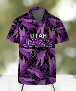 Utah Jazz Summer Hawaii Team Shirt Pattern Leaves Vintage Art Hawaiian Shirts And Beach Shorts