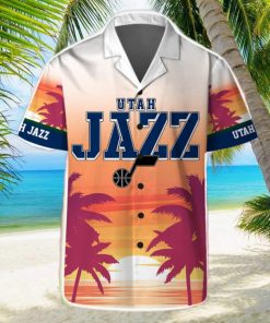 Utah Jazz Summer Hawaii Team Shirt Pattern Sunset Tropical Hawaiian Shirts And Beach Shorts