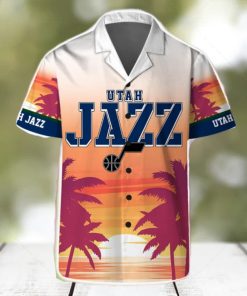 Utah Jazz Summer Hawaii Team Shirt Pattern Sunset Tropical Hawaiian Shirts And Beach Shorts