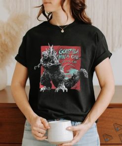 Vintage torn movie ad godzilla stance t shirt