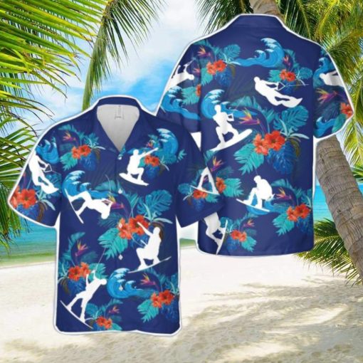 Wakeboarding Silhouettes Hawaiian Shirt Summer Holiday Gift