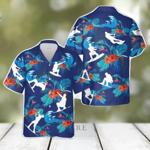 Wakeboarding Silhouettes Hawaiian Shirt Summer Holiday Gift