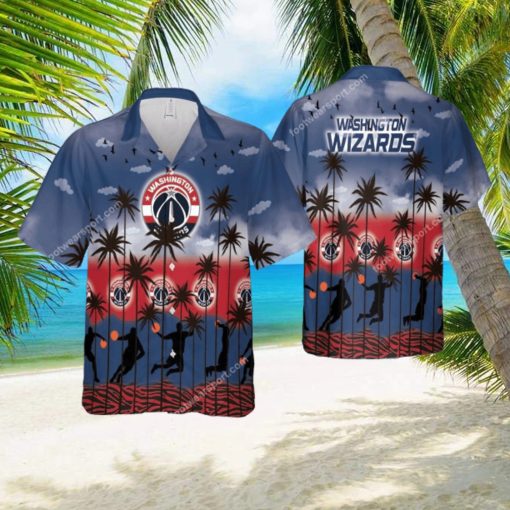 Washington Wizards Hawaiian Shirt Pattern Coconut Tree AOP For Men And Women
