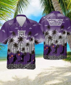 Weber State Wildcats Hawaiian Shirt Pattern Coconut Tree All Over Print For Men And Women