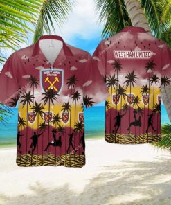 West Ham United Hawaiian Shirt Pattern Coconut Tree AOP For Men And Women