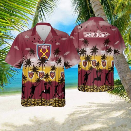 West Ham United Hawaiian Shirt Pattern Coconut Tree AOP For Men And Women
