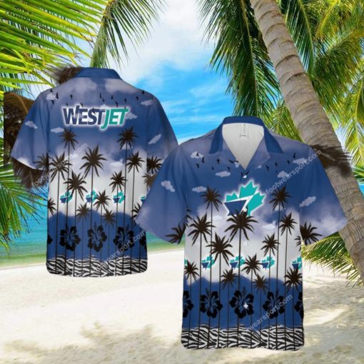 Westjet Souvenir Print Brand New Beach Hawaiian Shirt For Men And Women