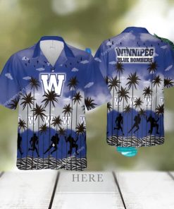 Winnipeg Blue Bombers AOP Hawaiian Shirt Pattern Coconut Tree For Beach