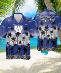 Winnipeg Blue Bombers AOP Hawaiian Shirt Pattern Coconut Tree For Beach