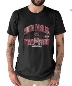 Women's Blue 84 Heathered Black South Carolina Gamecocks 2022 NCAA Women's Basketball Tournament March Madness Final Four V Neck T Shirt