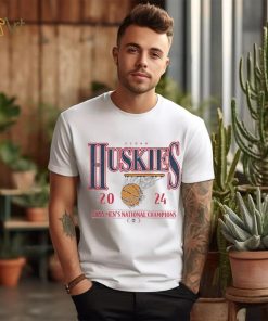 Women's Gameday Couture White UConn Huskies 2024 NCAA Men's Basketball National Champions Oversized T Shirt