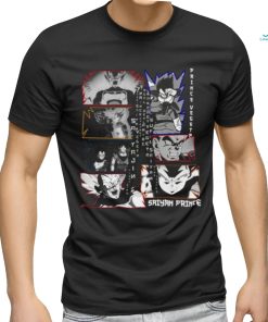 prince vegeta dbz oversized black front back tshirts