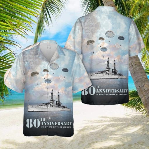 1. The DDay 80th Anniversary Landings and the Battle of Normand Battleship USS Texas (BB35) Hawaiian Shirt For Men Women Summer