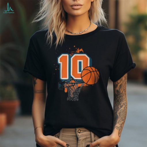 10Th Birthday Boy Basketball Player Basketball 10 Years Old T Shirt