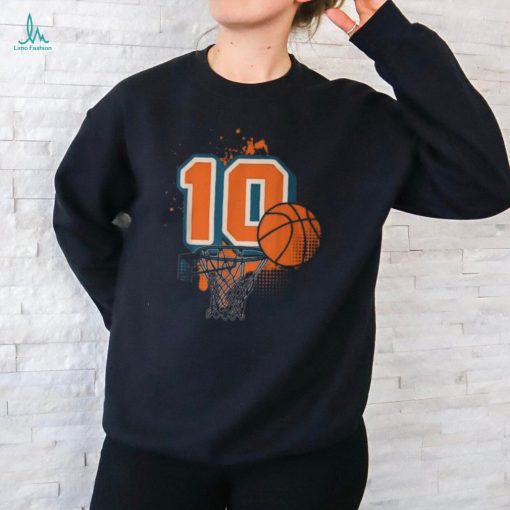 10Th Birthday Boy Basketball Player Basketball 10 Years Old T Shirt