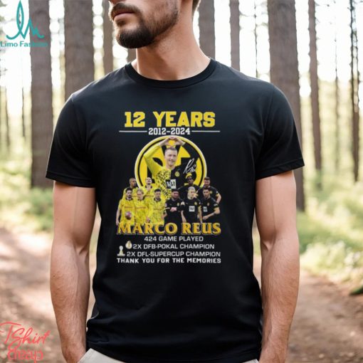 12 Years 2012 2024 Marco Reus 424 Game Played Thank You For The Memories T Shirt