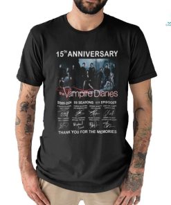 15th Anniversary The Vampire Diaries 2009 2024 08 Seasons 171 Episodes Thank You For The Memories T Shirt