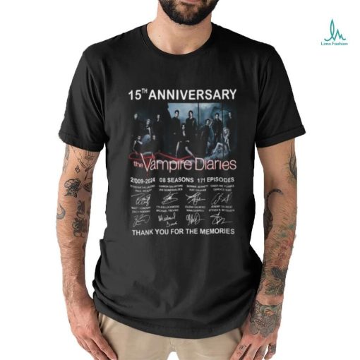 15th Anniversary The Vampire Diaries 2009 2024 08 Seasons 171 Episodes Thank You For The Memories T Shirt