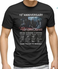 15th Anniversary The Vampire Diaries 2009 2024 08 Seasons 171 Episodes Thank You For The Memories T Shirt