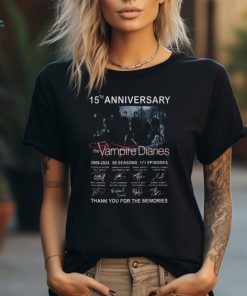 15th Anniversary Vampire Diaries Thank You For The Memories Signature T Shirt