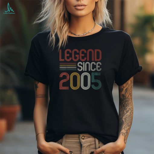 18Th Birthday Legend Since 2005 18 Years Old Vintage T Shirt