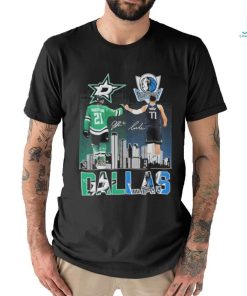 2024 Playoffs Luka Doncic And Jason Robertson Dallas City Sports Teams Signatures Shirt