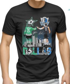 2024 Playoffs Luka Doncic And Jason Robertson Dallas City Sports Teams Signatures Shirt