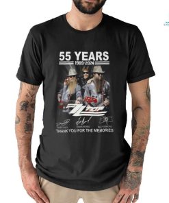 55 Years 1969 2024 Zz Top Thank You For The Memories T Shirt