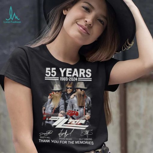 55 Years 1969 2024 Zz Top Thank You For The Memories T Shirt