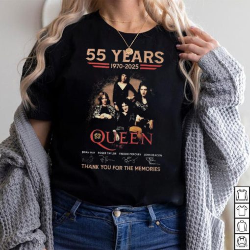 55 Years 1970 2025 Queen Thank You For The Memories Signatures T Shirt