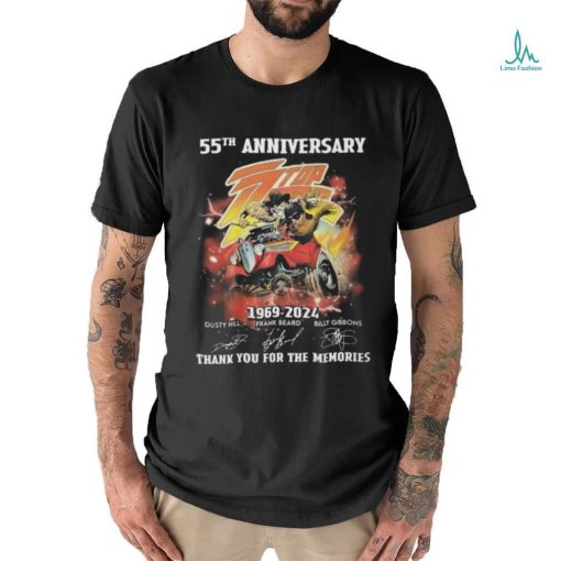 55th Anniversary Zz Top 1969 2024 Thank You For The Memories Signatures T shirt