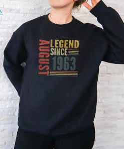 60Th Birthday Legend Since August 1963 60 Years Old Vintage Men's T shirt