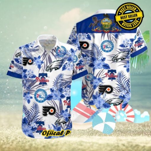 76Ers Phillies Philadelphia Eagles Hawaiian Shirt Best Beach Gift