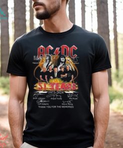 AcDc power up tour 2024 51 years 1973 2024 thank you for the memories signatures shirt