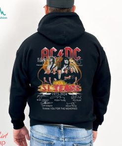 AcDc power up tour 2024 51 years 1973 2024 thank you for the memories signatures shirt